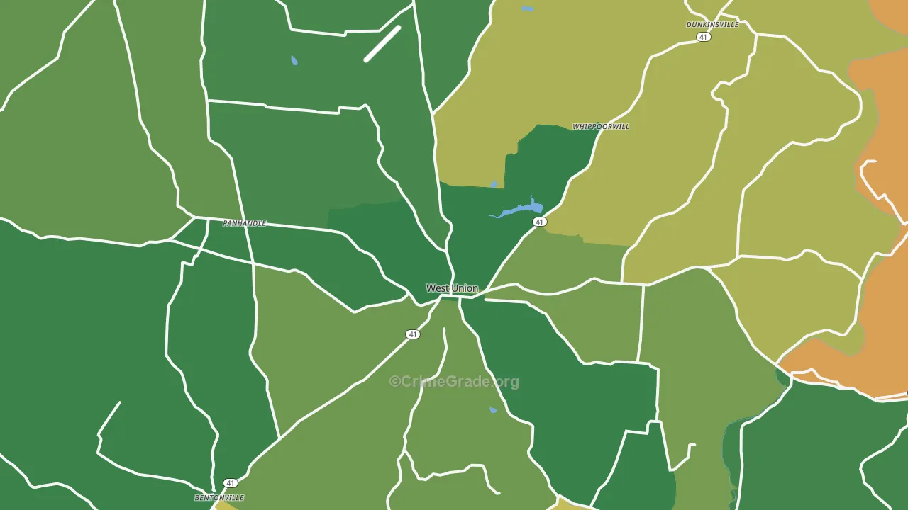 45693, OH Map of Theft Rates