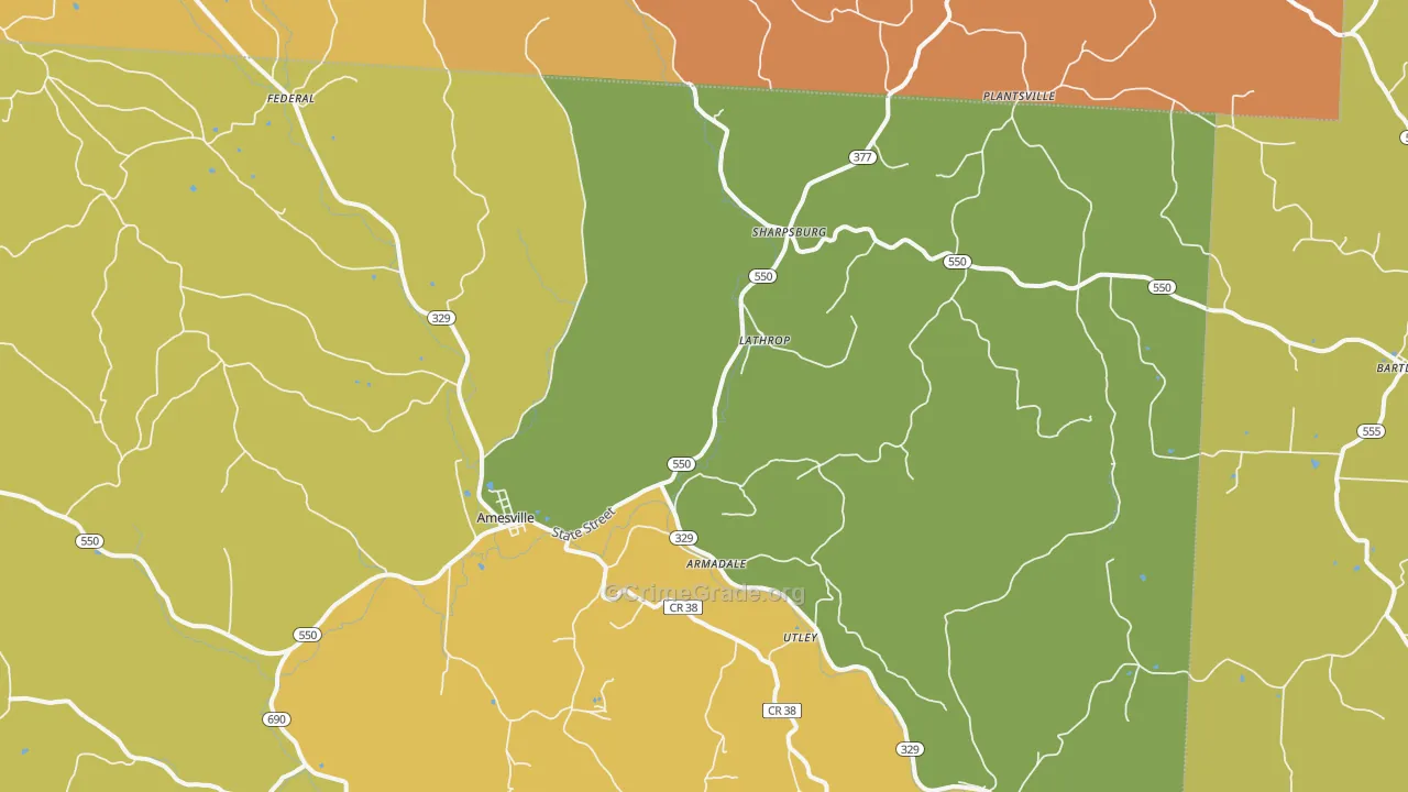 45711, OH Map of Theft Rates