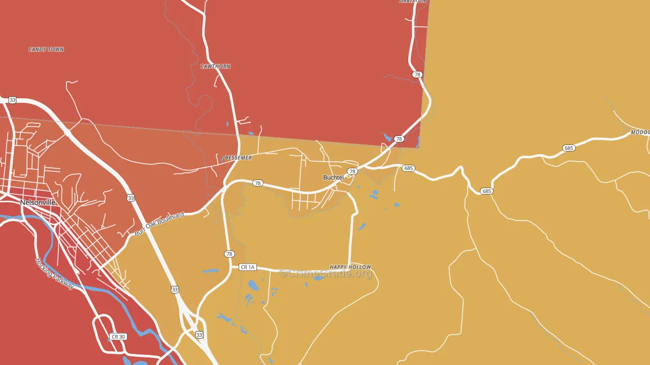 45716, OH Map of Theft Rates