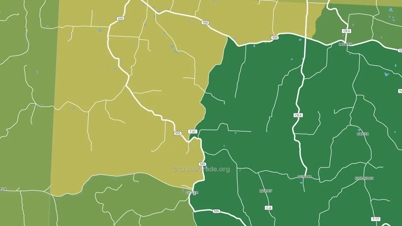 45724, OH Map of Theft Rates