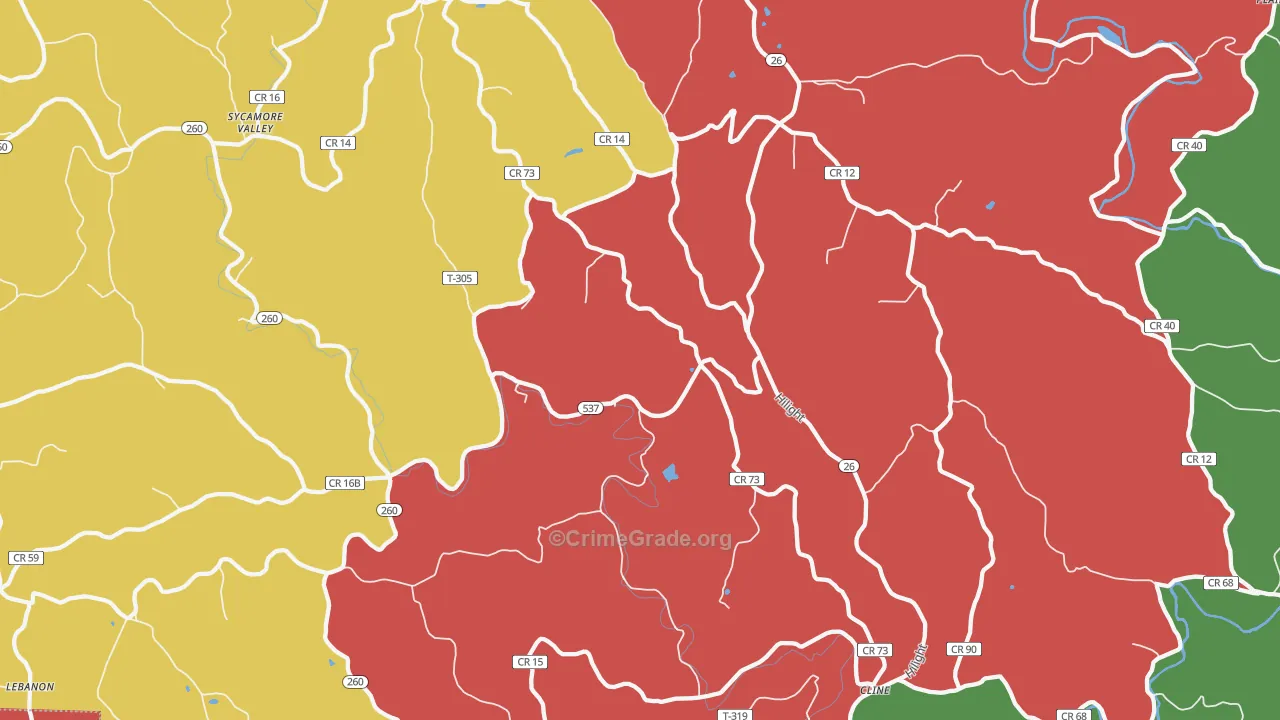 45734, OH Map of Theft Rates