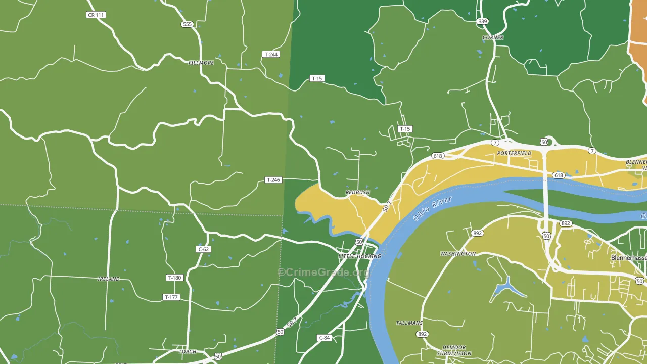 45742, OH Map of Theft Rates