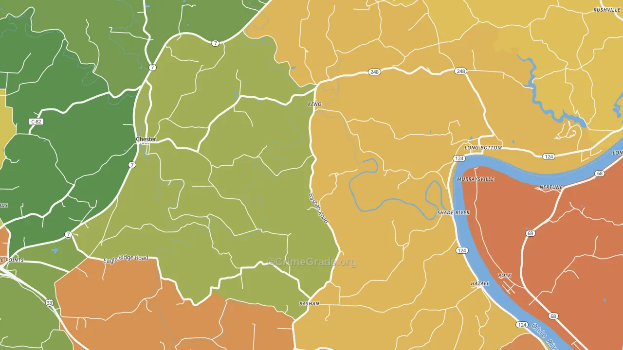 45743, OH Map of Theft Rates