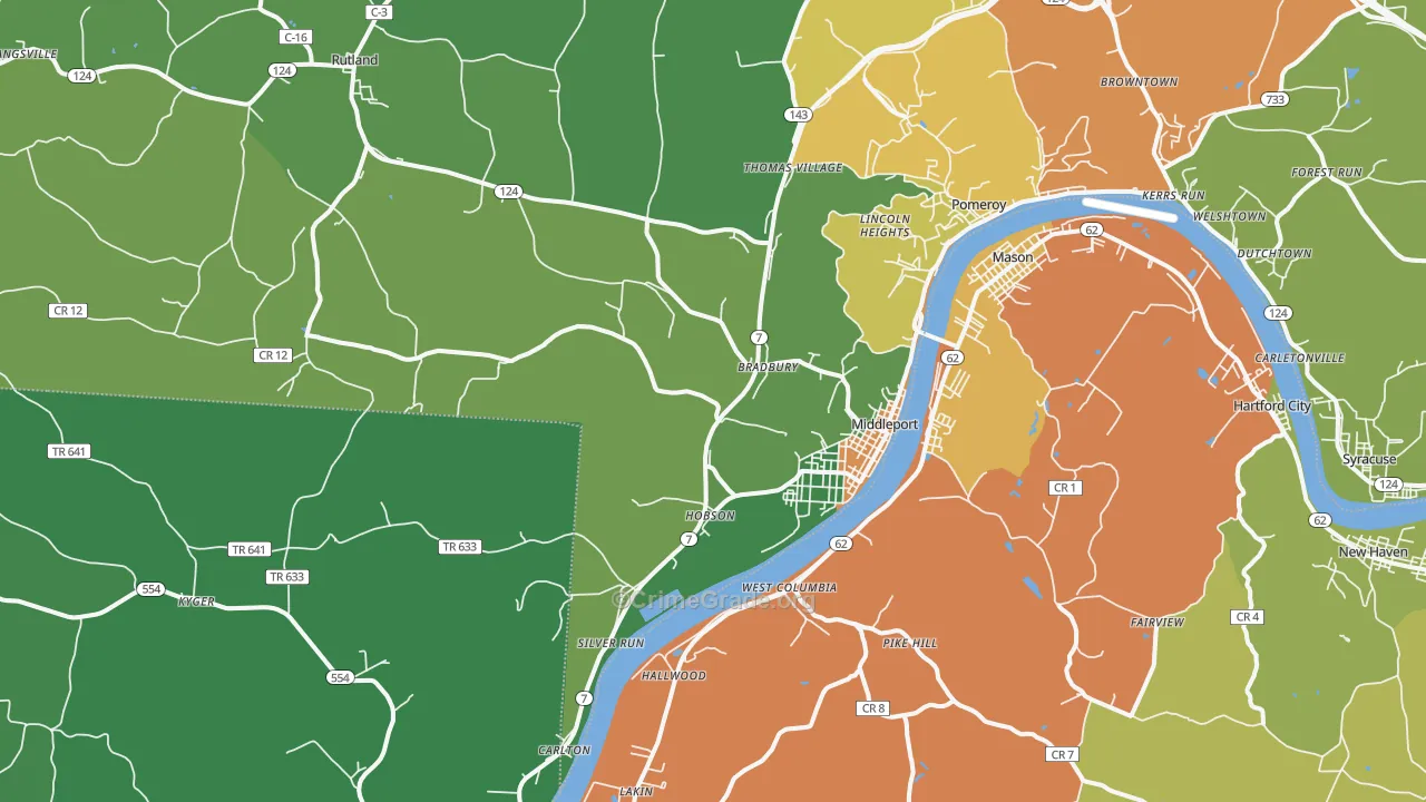 45760, OH Map of Theft Rates