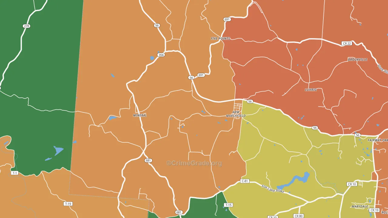 45766, OH Map of Theft Rates