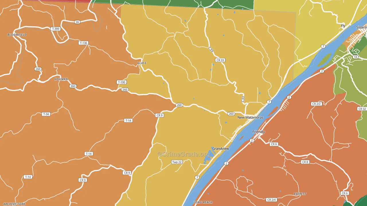 45767, OH Map of Theft Rates