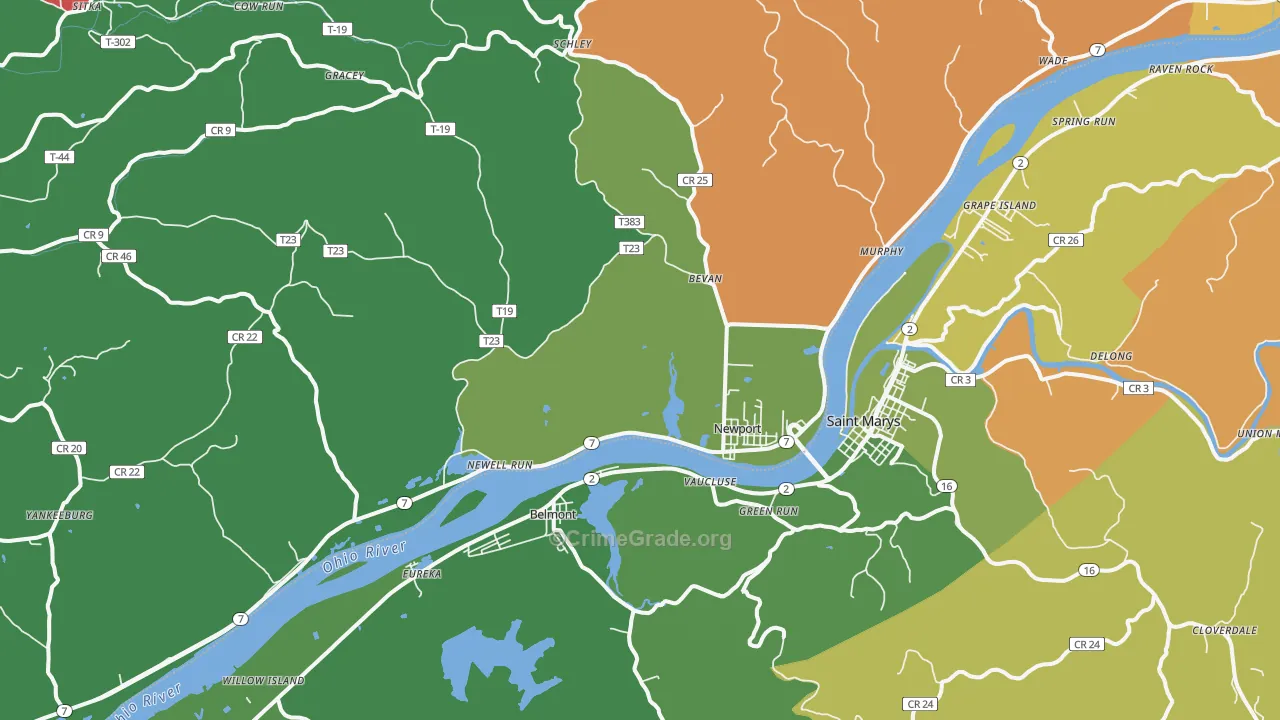 45768, OH Map of Theft Rates