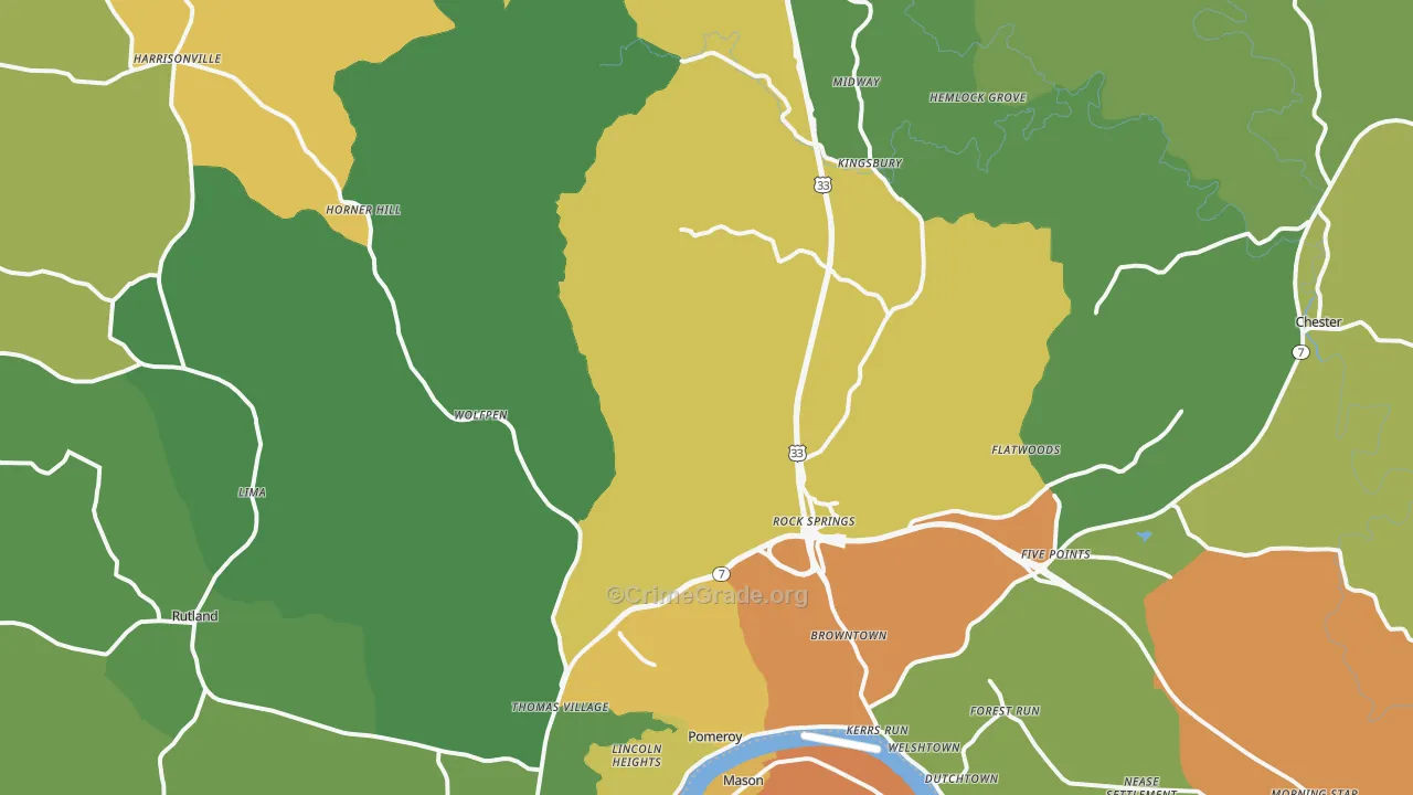 45769, OH Map of Theft Rates