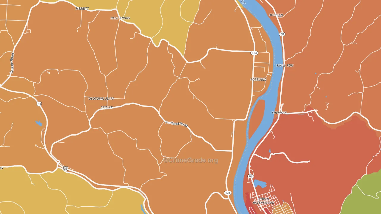 45770, OH Map of Theft Rates