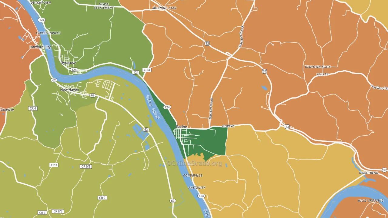 45771, OH Map of Theft Rates