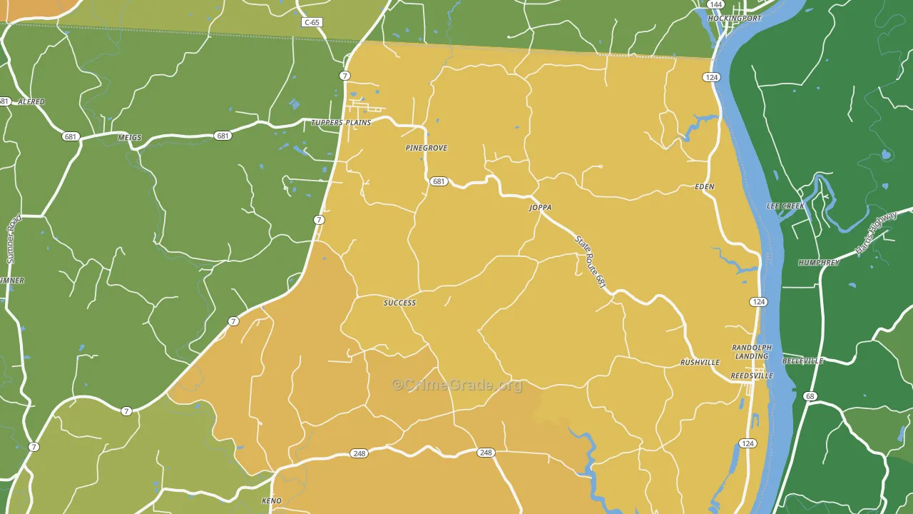45772, OH Map of Theft Rates