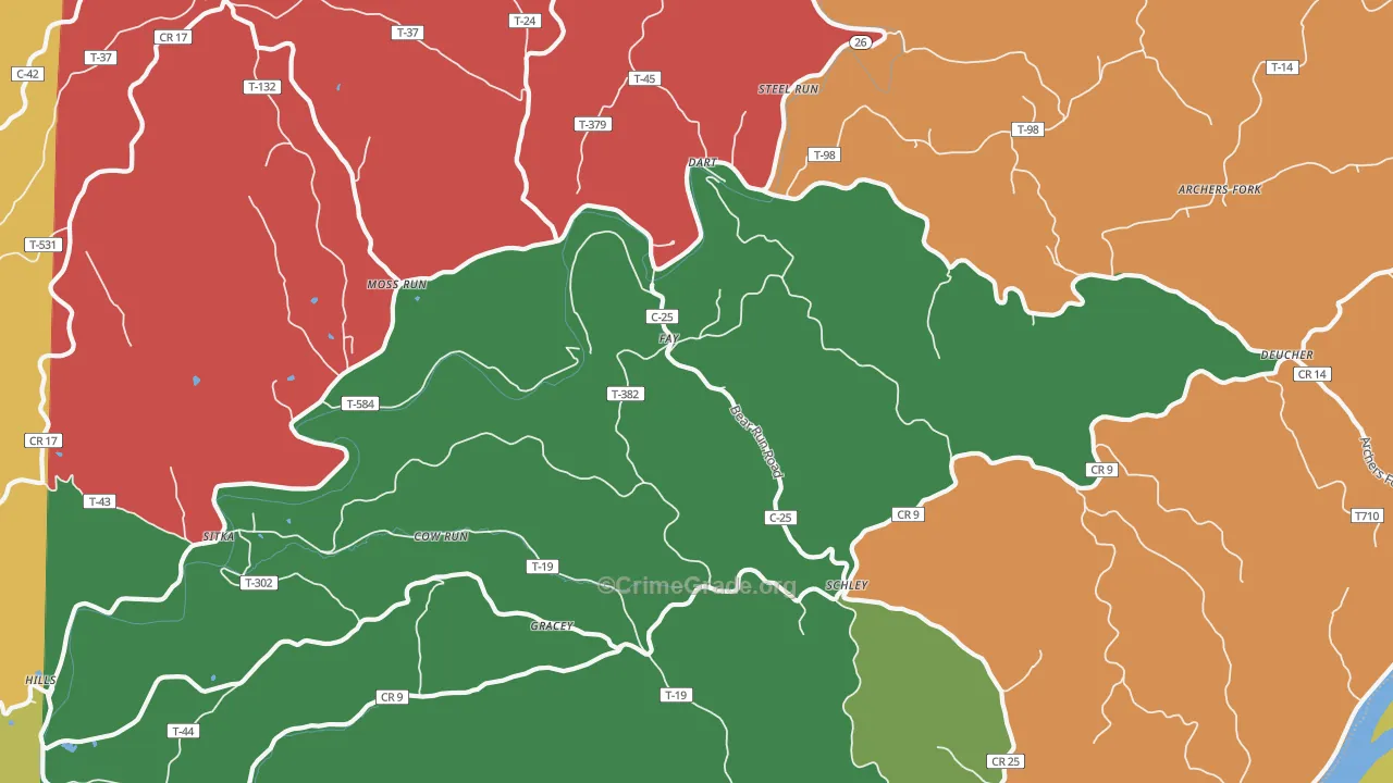 45773, OH Map of Theft Rates