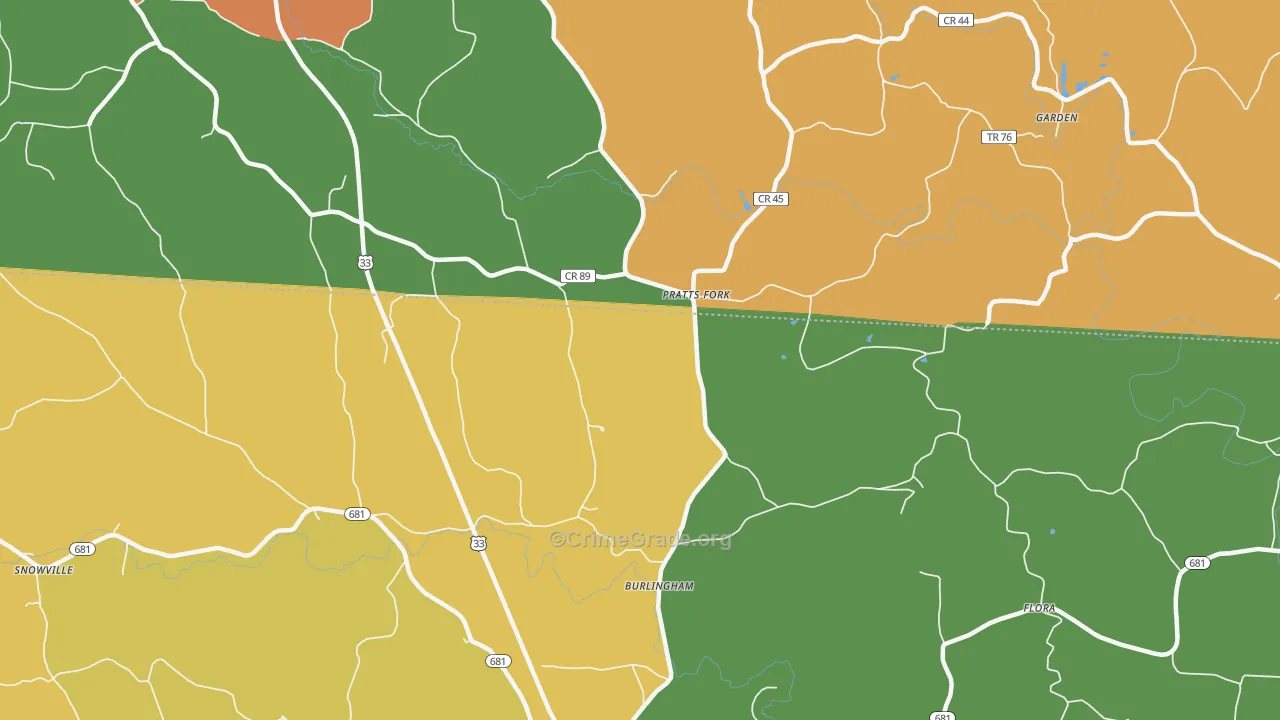 45776, OH Map of Theft Rates