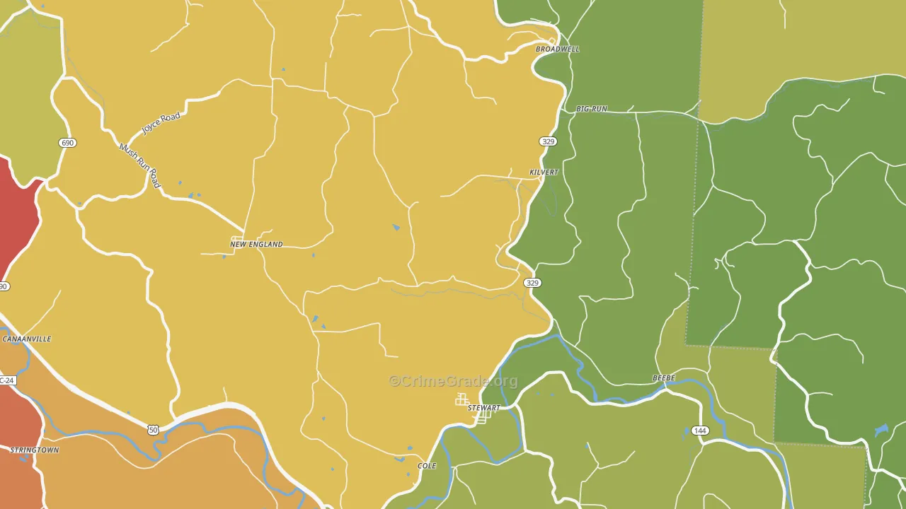 45778, OH Map of Theft Rates