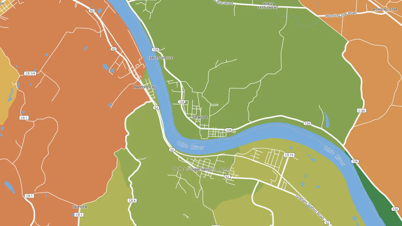45779, OH Map of Theft Rates