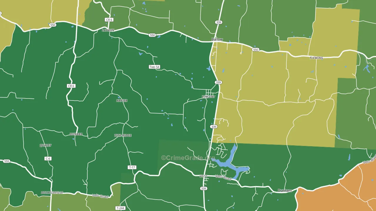 45784, OH Map of Theft Rates