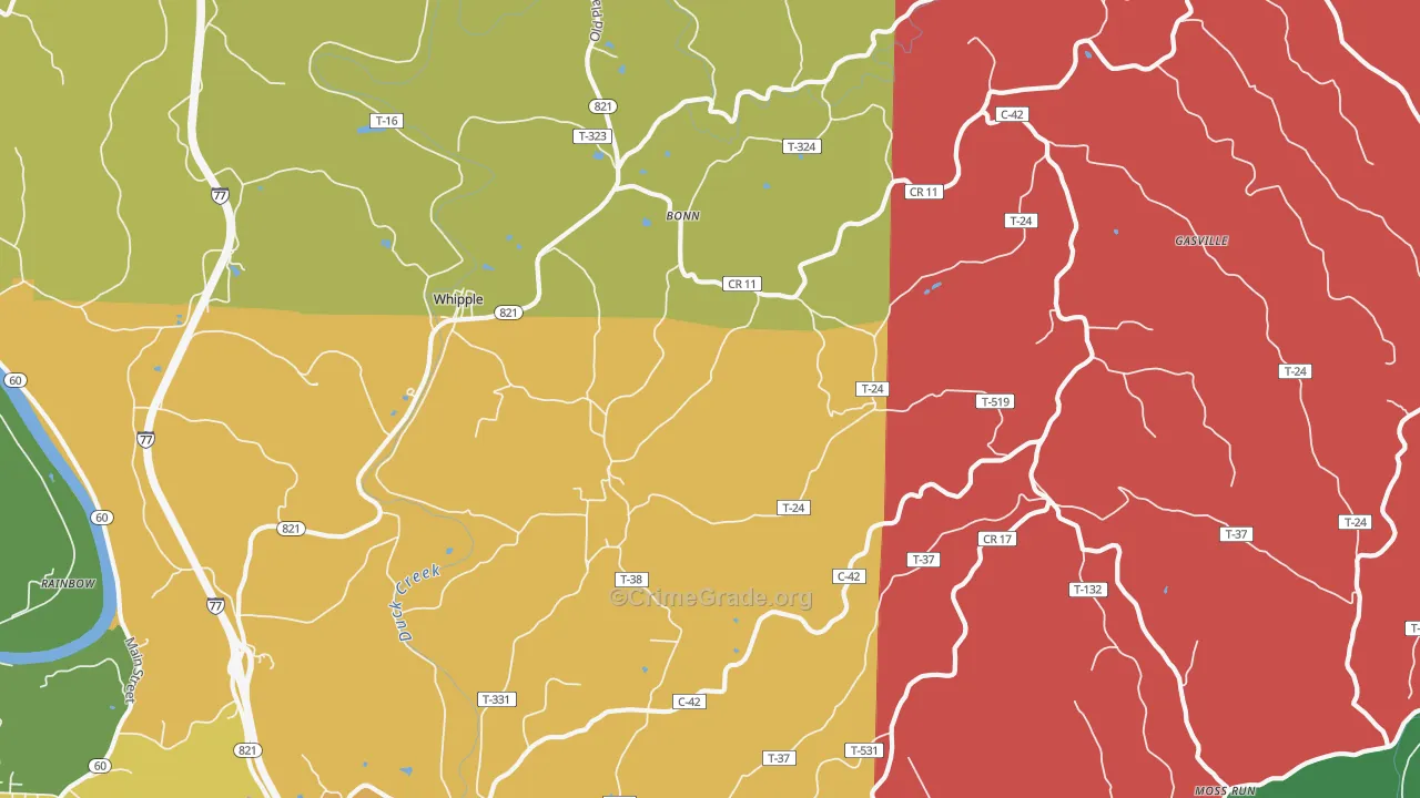 45788, OH Map of Theft Rates