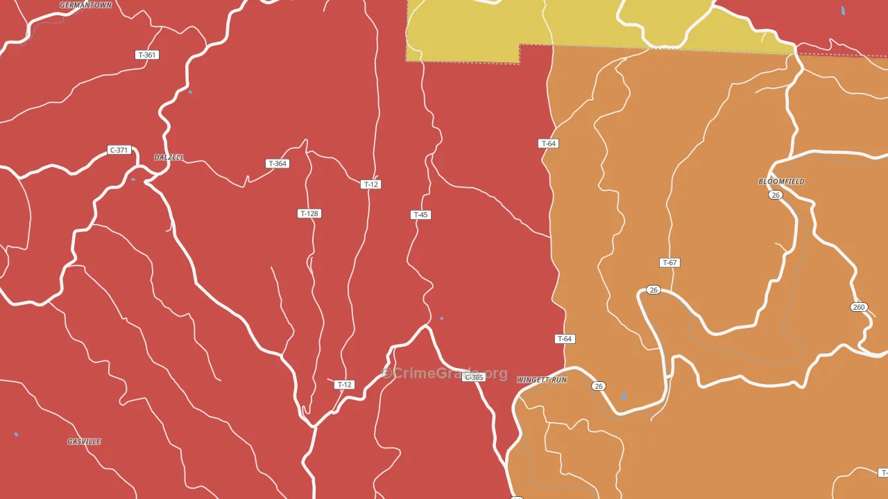 45789, OH Map of Theft Rates
