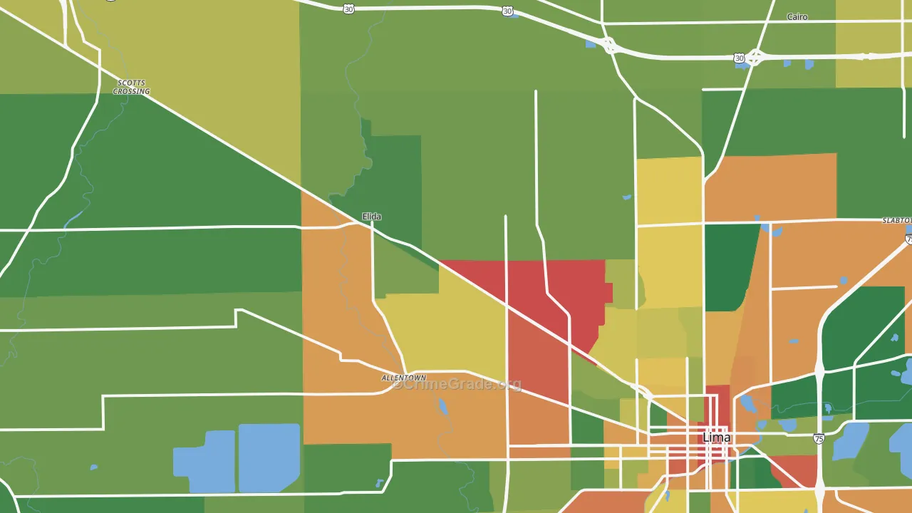 45807, OH Map of Theft Rates