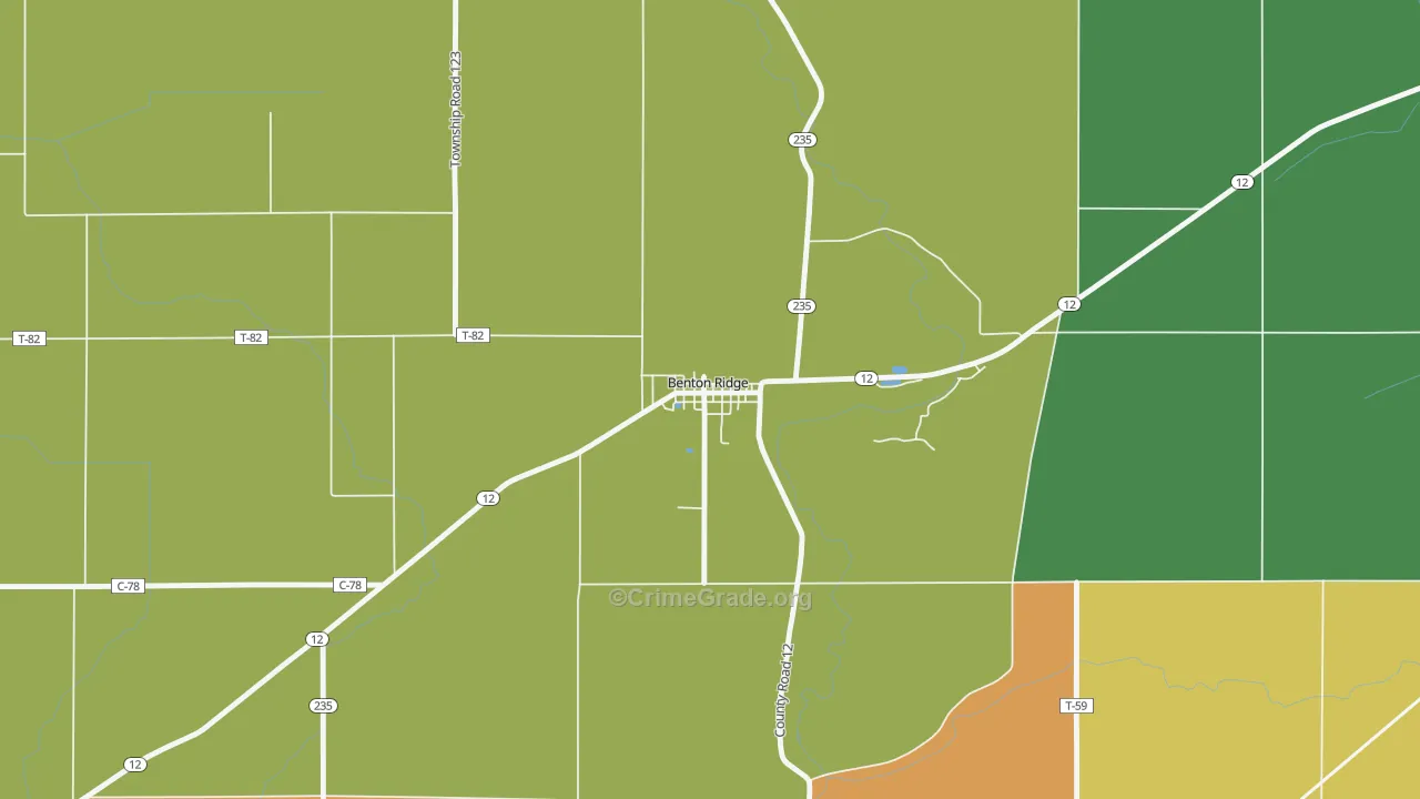 45816, OH Map of Theft Rates