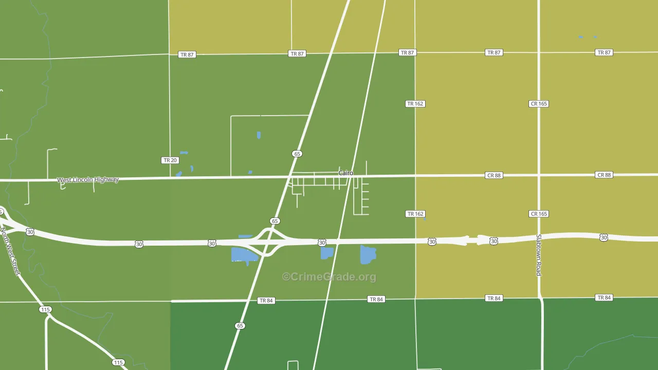 45820, OH Map of Theft Rates