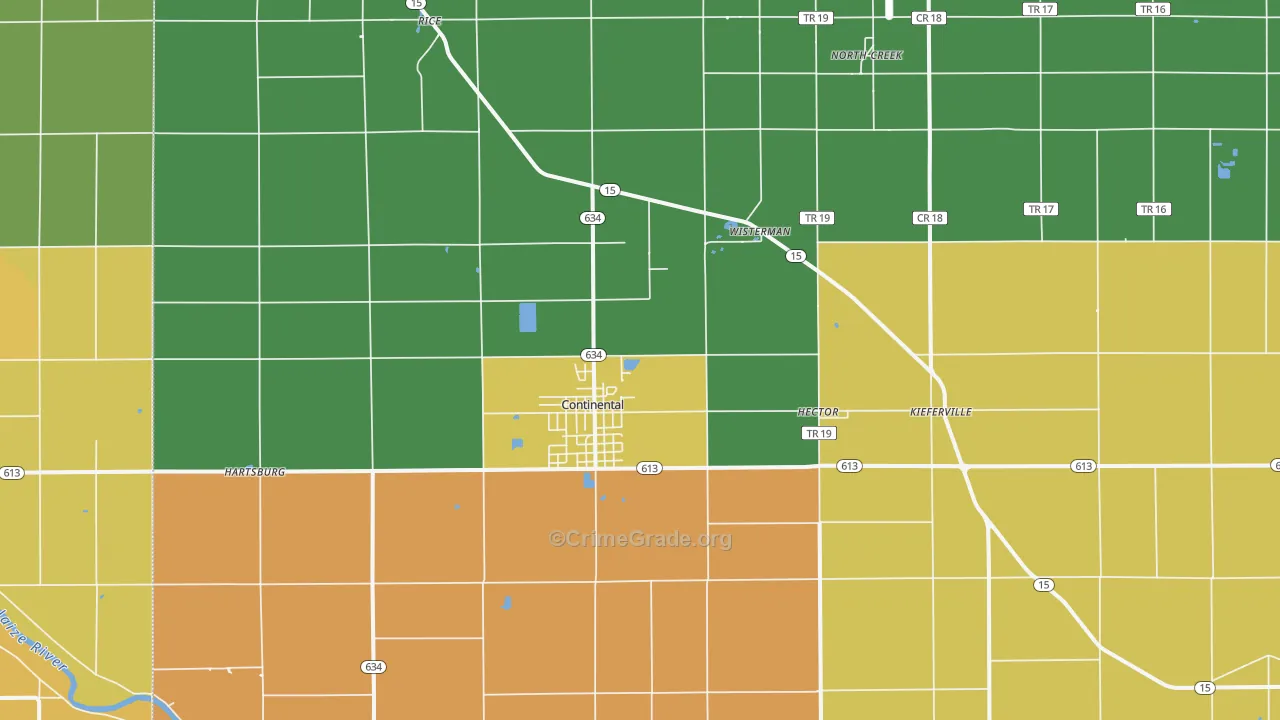 45831, OH Map of Theft Rates