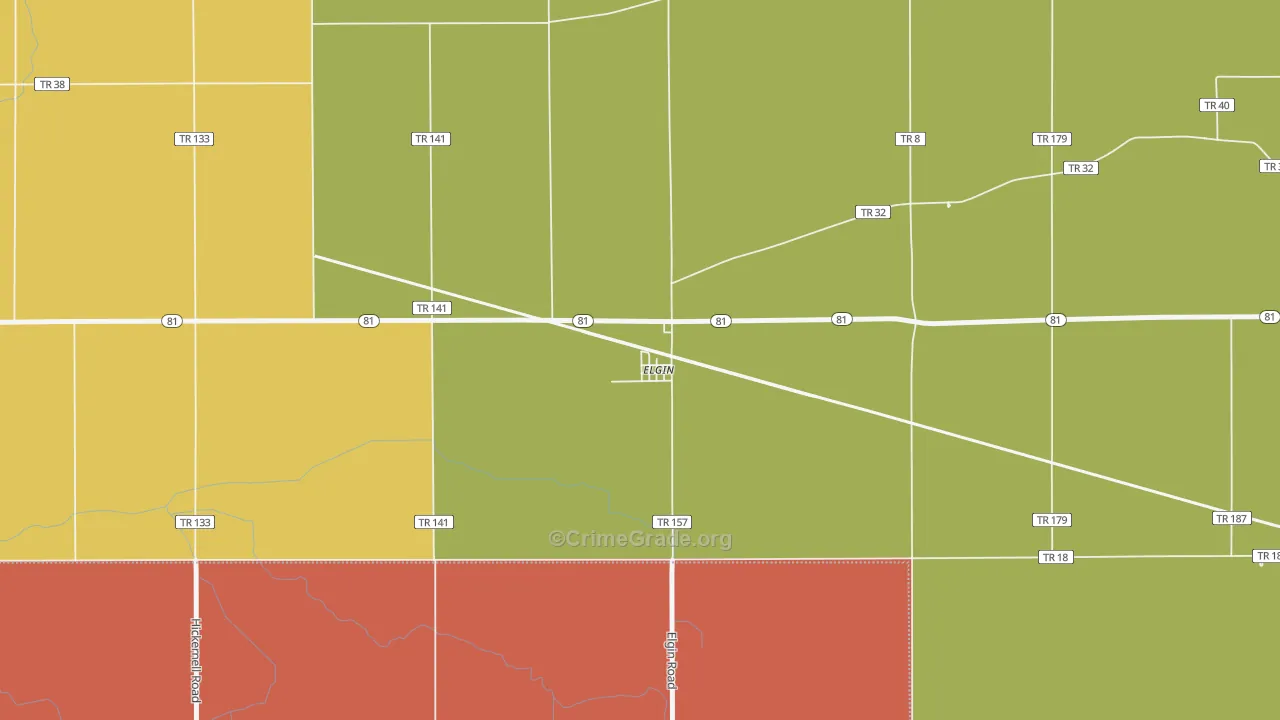 45838, OH Map of Theft Rates