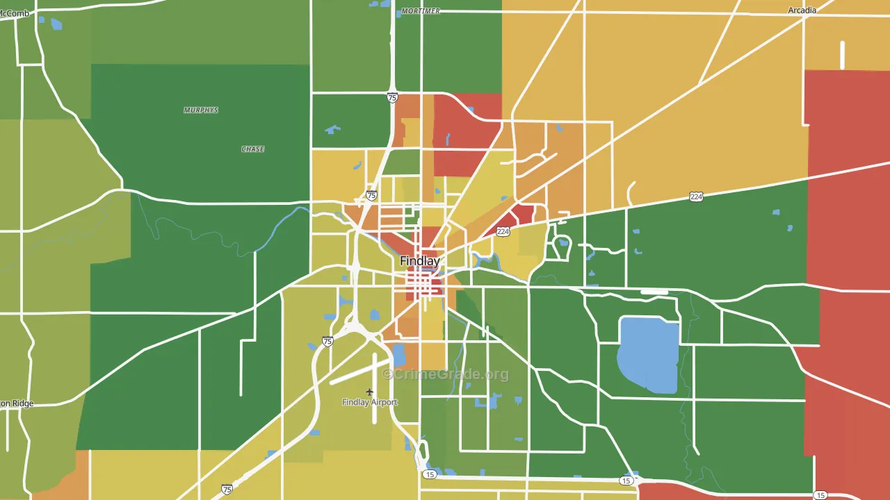 45840, OH Map of Theft Rates