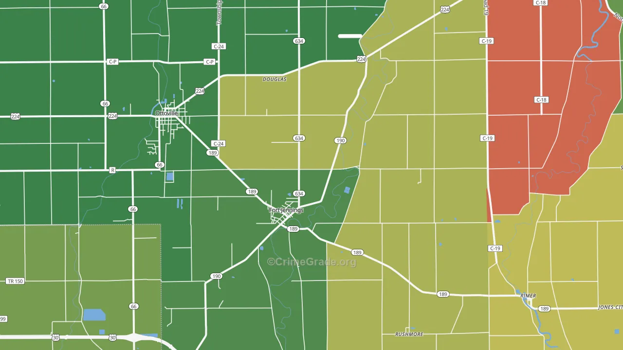 45844, OH Map of Theft Rates