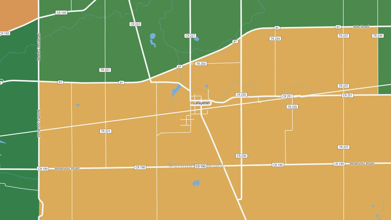 45854, OH Map of Theft Rates