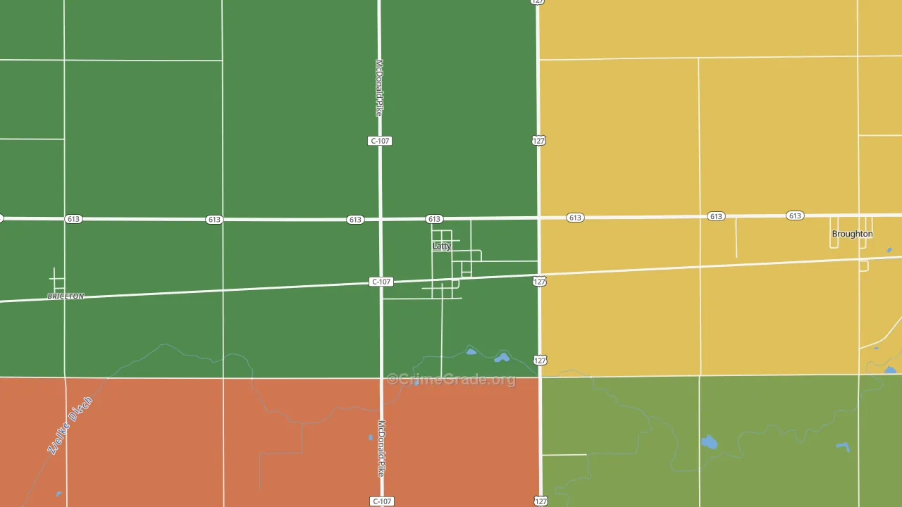 45855, OH Map of Theft Rates