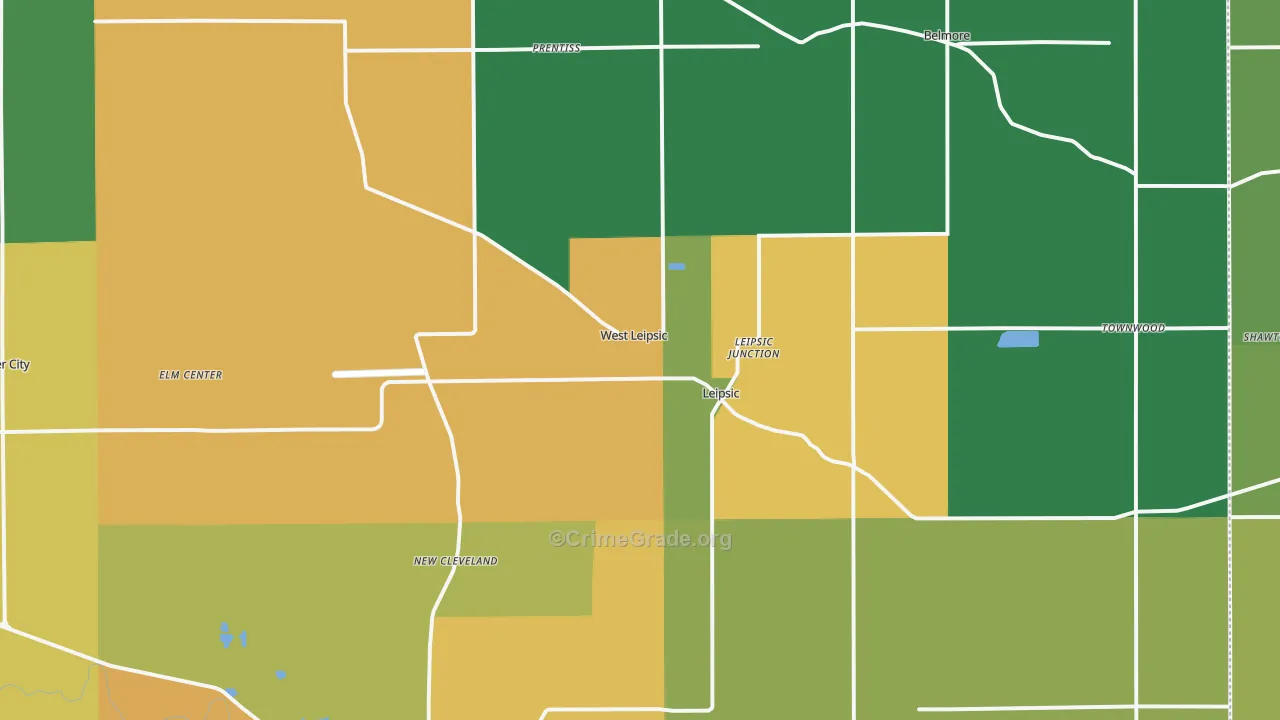 45856, OH Map of Theft Rates