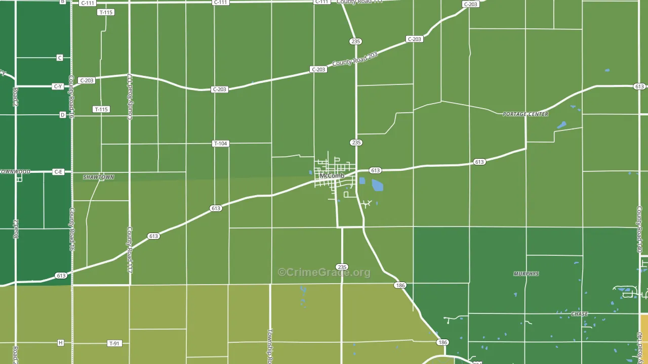 45858, OH Map of Theft Rates