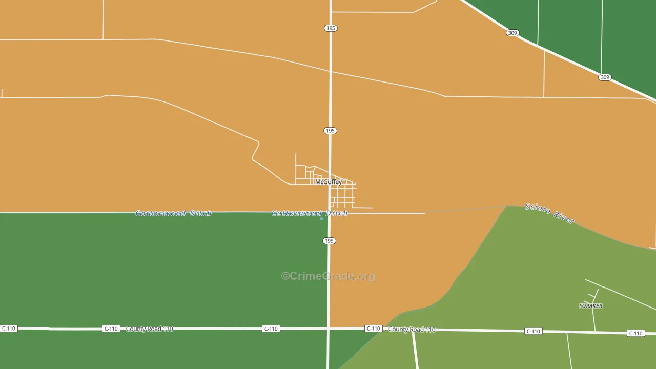 45859, OH Map of Theft Rates