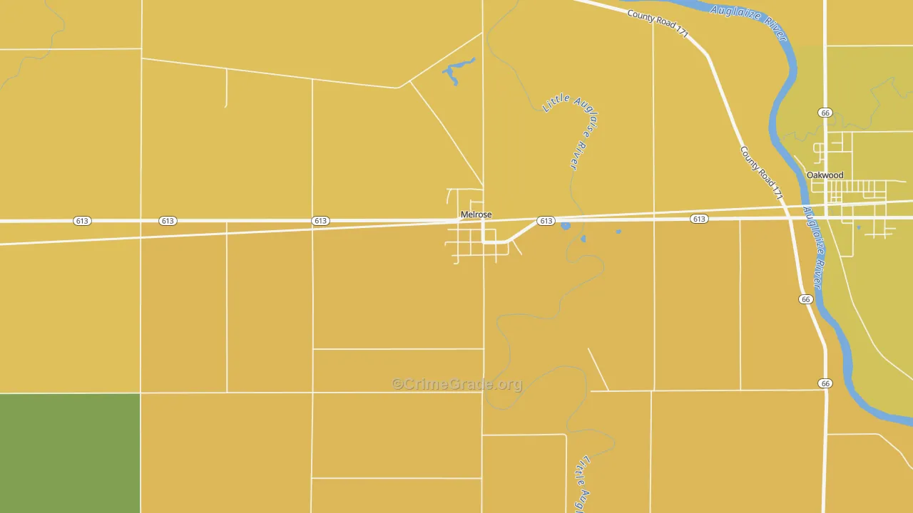 45861, OH Map of Theft Rates