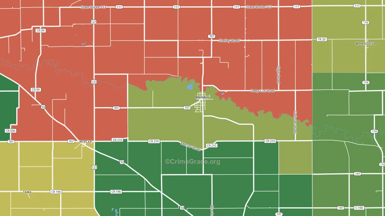 45862, OH Map of Theft Rates