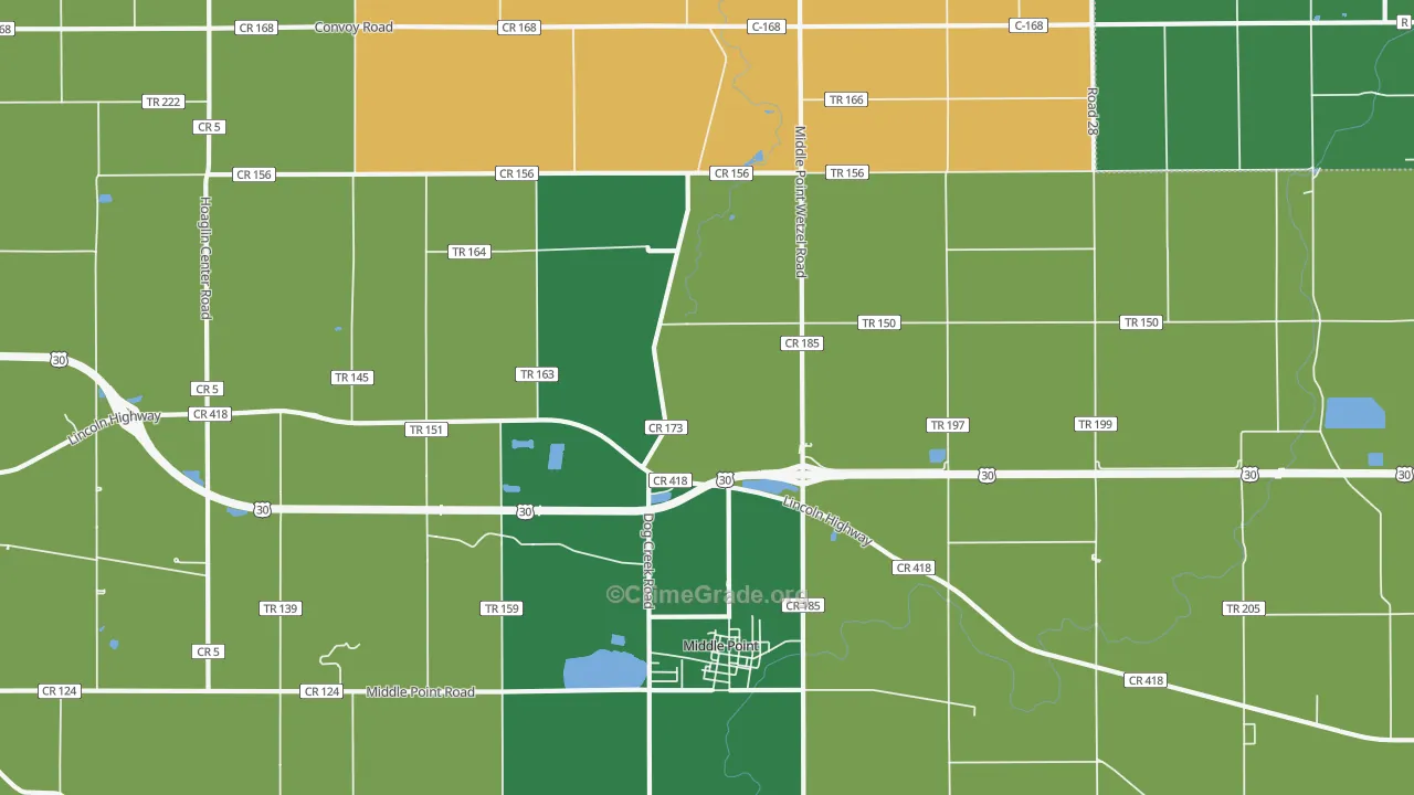 45863, OH Map of Theft Rates