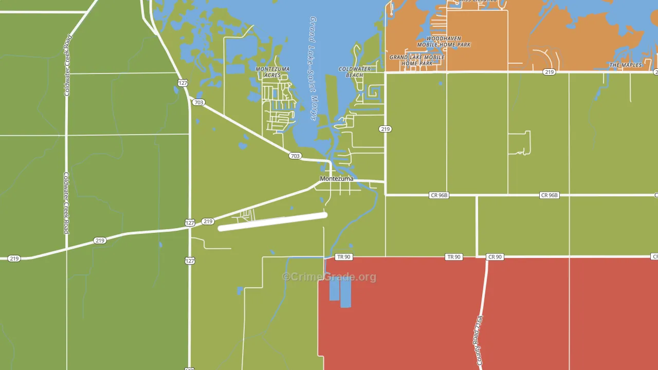 45866, OH Map of Theft Rates