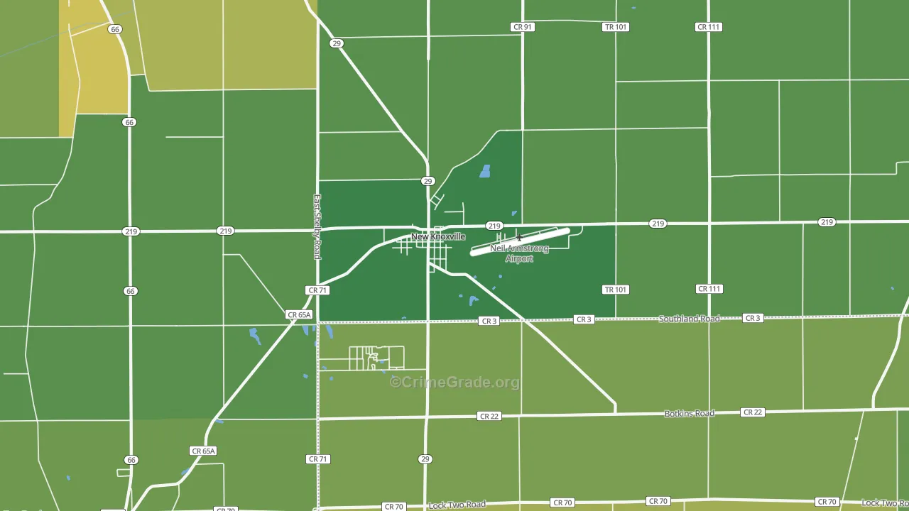 45871, OH Map of Theft Rates