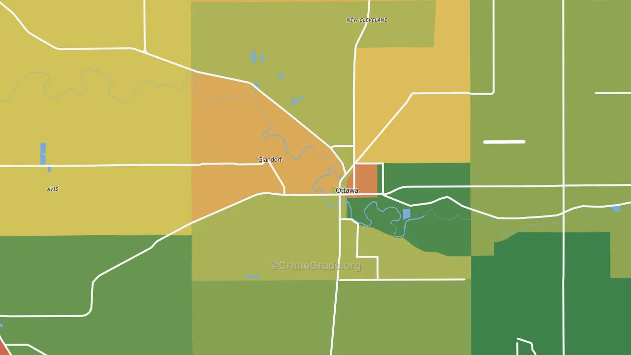 45875, OH Map of Theft Rates