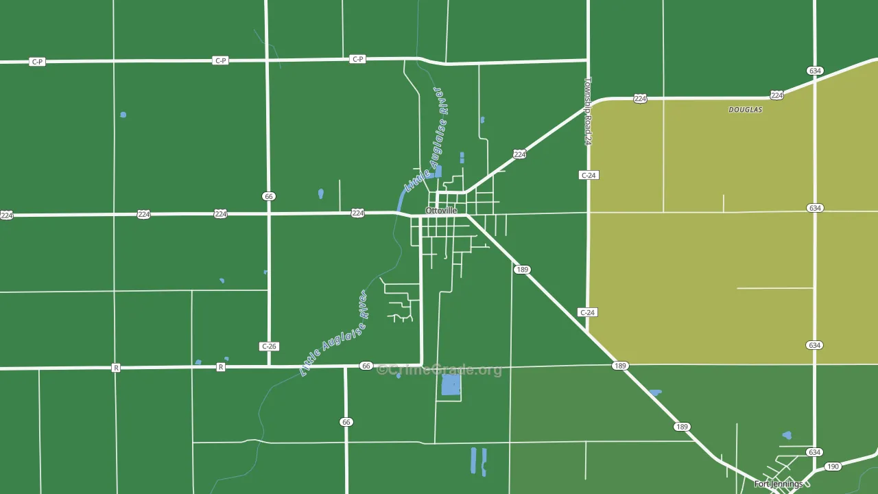 45876, OH Map of Theft Rates