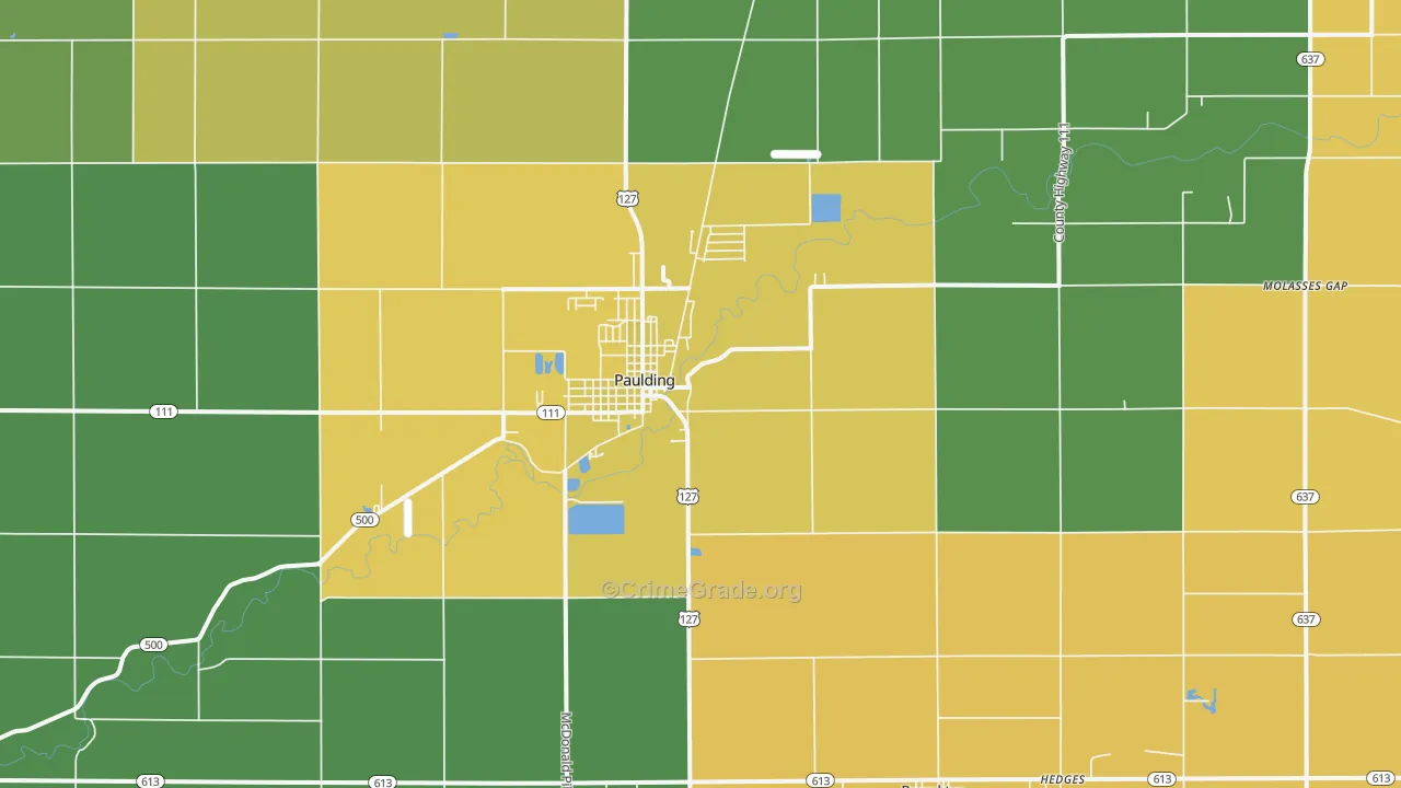 45879, OH Map of Theft Rates