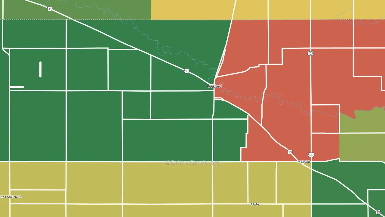 45882, OH Map of Theft Rates