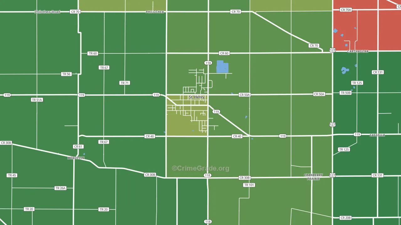 45883, OH Map of Theft Rates