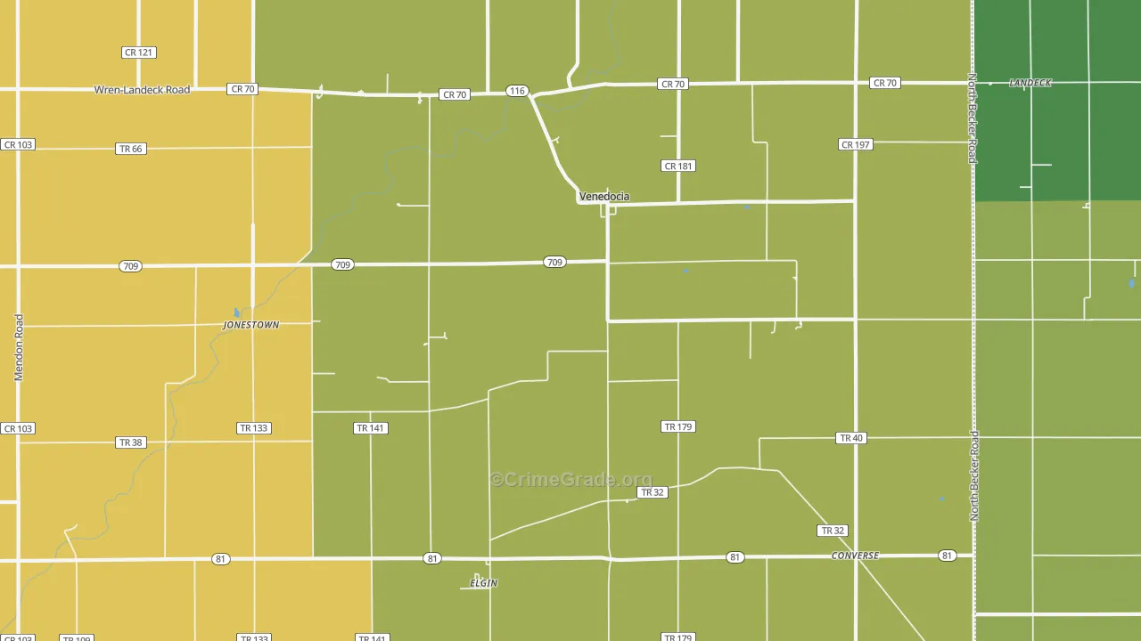 45894, OH Map of Theft Rates