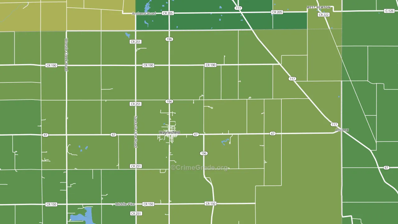 45896, OH Map of Theft Rates