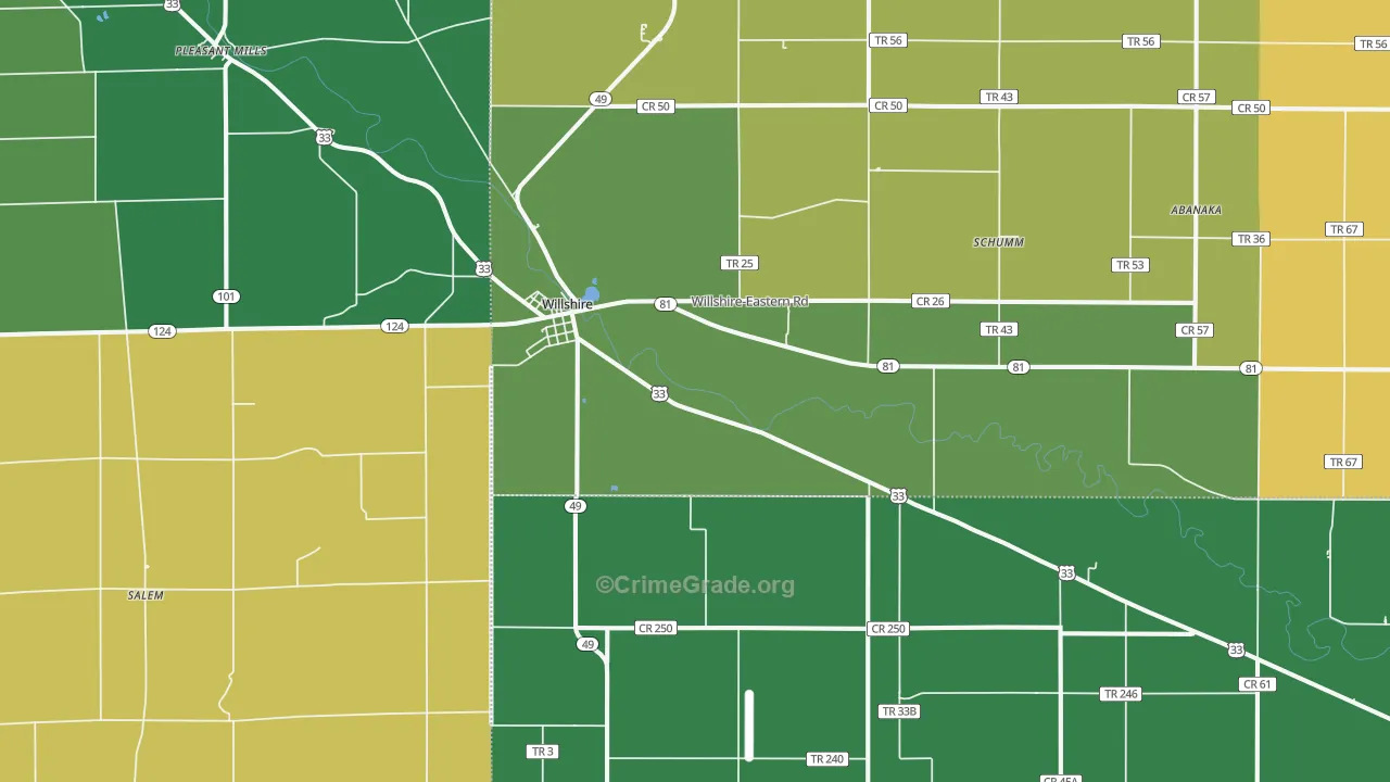 45898, OH Map of Theft Rates