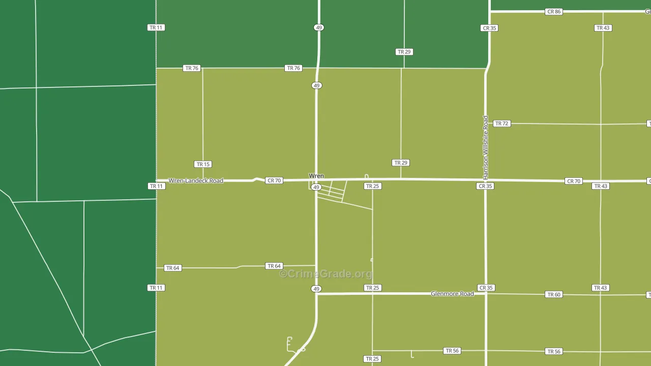 45899, OH Map of Theft Rates