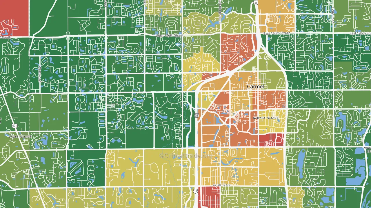 46032, IN Map of Theft Rates