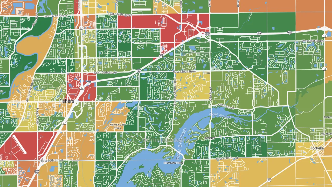 46037, IN Map of Theft Rates